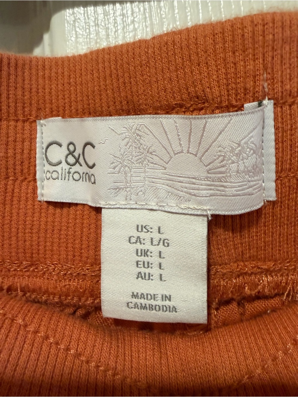 C&C California Women's Joggers in Rust Orange - Picture 4 of 4